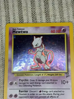 Pokemon TCG Mewtwo 10/102 Holo Rare Unlimited Base Set 1999 Vintage 091 - Image 3