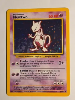Pokemon TCG - Mewtwo 10/102 Base Set Holo Rare WOTC 1999 - EXC/NM - Image 1
