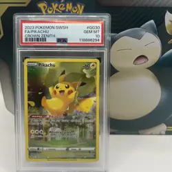 2023 POKEMON SWORD & SHIELD CROWN ZENITH #GG30 FULL ART/PIKACHU PSA 10 - Image 1