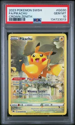 2023 POKEMON SWORD & SHIELD CROWN ZENITH #GG30 FULL ART/PIKACHU PSA 10 - Image 1
