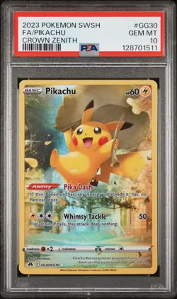 2023 POKEMON SWORD & SHIELD CROWN ZENITH #GG30 FULL ART/PIKACHU PSA 10 - Image 1