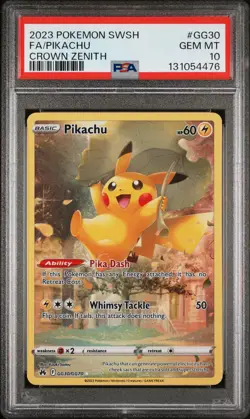 2023 POKEMON SWORD & SHIELD CROWN ZENITH #GG30 FULL ART/PIKACHU PSA 10 - Image 1