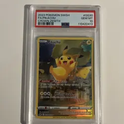 2023 POKEMON SWORD & SHIELD CROWN ZENITH #GG30 FULL ART/PIKACHU PSA 10 - Image 1