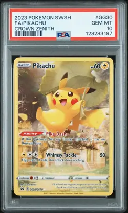 2023 POKEMON SWORD & SHIELD CROWN ZENITH #GG30 FULL ART/PIKACHU PSA 10 - Image 1