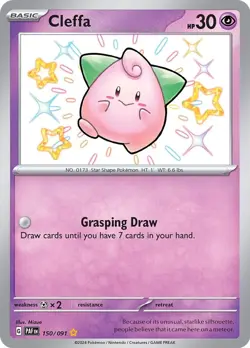 Cleffa - 150/091 - Pokemon Paldean Fates Shiny Rare Card NM - Image 1