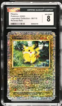 POKEMON CGC 8 Pikachu 86/110 2002 Legendary Collection Common Reverse Holo *4105 - Image 1