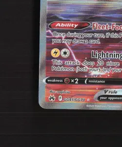 Raikou V GG41/GG70 Crown Zenith Full Art Ultra Rare Holo Pokemon Card NM - Image 5