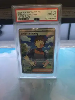 Pokemon TCG Holo Ultra Rare Full Art Brock’s Scouting Journey Together PSA 10 - Image 1