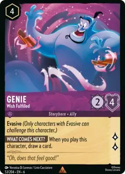 Genie Wish Fulfilled 53/204 Disney Lorcana Azurite Sea Non-Foil Rare - Image 1
