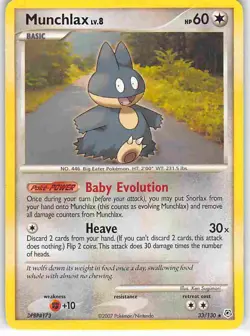 Munchlax 33/130 Rare Diamond & Pearl Pokemon MP - Image 1