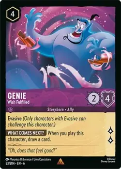 1x Genie - Wish Fulfilled - 53/204 - Rare NM-Mint Disney Lorcana: Azurite Sea Lo - Image 1