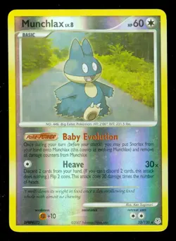 Pokemon MUNCHLAX 33/130 Diamond & Pearl - RARE Rev Holo - NEAR MINT - Image 1