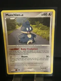 Munchlax Diamond & Pearl 33/130 Rare Non Holo Pokemon Card 2007 - Image 1