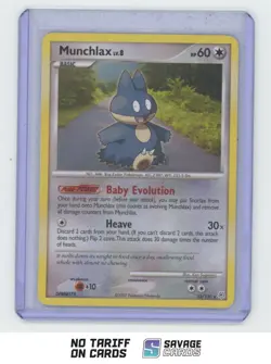 2007 Pokemon Diamond & Pearl Non-Holo Rare Munchlax . #33/130 - Image 1