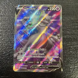 Pokemon TCG Mewtwo v SWSH229 Black Star Promo Full Art Holo Card NM - Image 1