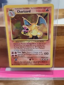 Pokemon Card Charizard Base Set, 41/102, Good Condition Holographic. - Image 1
