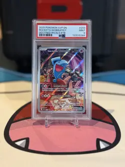 2025 POKEMON SVP EN-SV BLACK STAR PROMO #203 TEAM ROCKET'S WOBBUFFET PSA 9 - Image 1