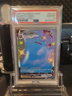 2021 POKEMON SWORD & SHIELD SHINING FATES SV119 DITTO VMAX PSA 10 - Image 1