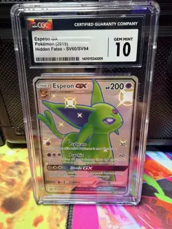 CGC 10 Espeon GX SV60/SV94 Pokemon Hidden Fates 2019 - Image 1