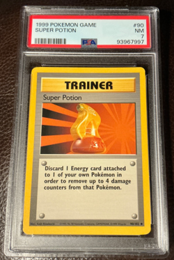 1999 POKEMON GAME BASE SET #90 SUPER POTION Trainer PSA 7 WOTC - Image 1