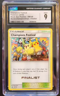 2018 Pokemon World Championship Promo Champions Festival Finalist #SM148 CGC 9 - Image 1