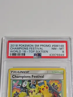 Pokemon Champions Festival - (World 18) SM148 Promo Stamped Top 16 PSA 8 - Image 3