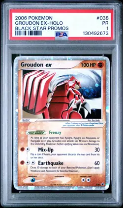 PSA 1 Groudon EX #38 2006 Holo Black Star Promo Pokemon PR INSANE MOUTH SWIRL - Image 1
