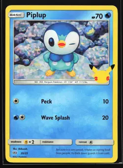 Piplup 20/25 McDonald's 25th Anniversary Holo Promo Pokemon Card - Image 1
