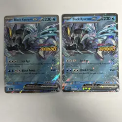 (2) Black Kyurem ex Pokemon TCG Surging Sparks Stamped Promo Card 048/191 - Image 1