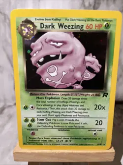 Dark Weezing 14/82 Holo Rare Team Rocket Unlimited WOTC Pokemon Card LP/NM TCG - Image 2