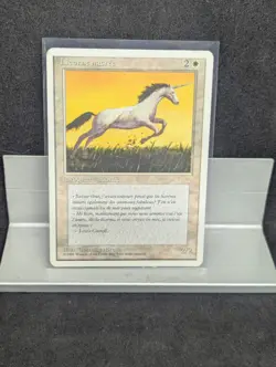 Pearled Unicorn LP X1 MTG Core Set 4th Edition MTG FRENCH - Image 1