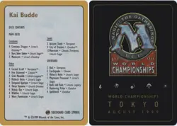 Decklist - Kai Budde - 1999 ~ Near Mint World Championship J MTG Magic UltimateM - Image 1