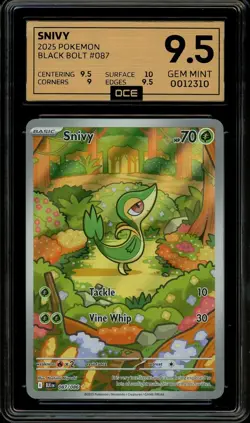 Pokemon Slab: Snivy - 087/086 - BLK - Graded OCE Gem Mint 9.5 - Image 1