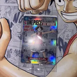 One Piece Monkey.D.Luffy US College Basketball Promo Card Rutgers + Poster - Image 1
