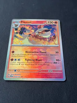 Pokemon TCG Flareon Prismatic Evolutions Reverse Holo Card 013/131 Masterball - Image 2