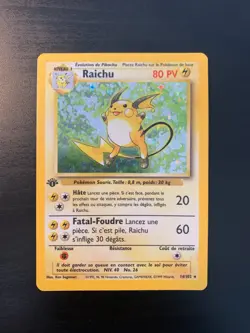 Carte Pokemon : Raichu 14/102 Set de Base Edition 1 Wizards Francais - Image 1