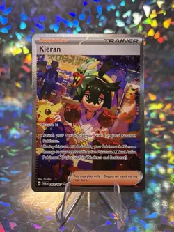 Pokemon TCG Twilight Masquerade Kieran Special Illustration Rare 218/167 NM - Image 1