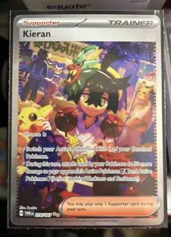 Pokemon TCG Twilight Masquerade Kieran Special Illustration Rare 218/167 NM - Image 1