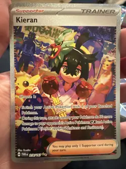 Pokemon TCG Twilight Masquerade Kieran Special Illustration Rare 218/167 NM - Image 1