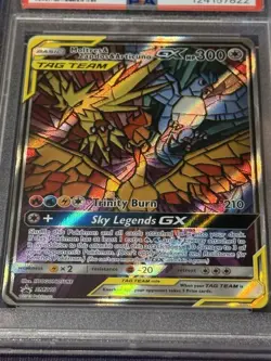 Pokemon TCG: Moltres & Zapdos & Articuno GX SM210 PSA 8 Hidden Fates - Image 3