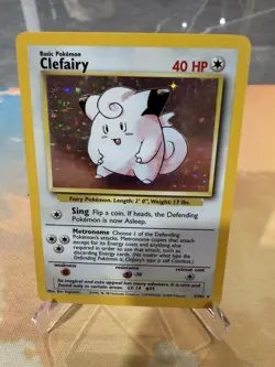 Pokemon TCG Cards Clefairy 5/102 Base Set Holo Rare - Image 1