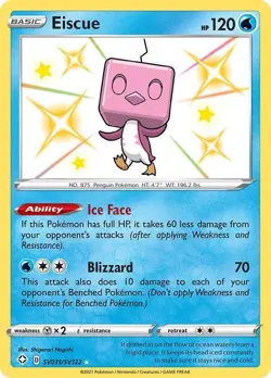 Eiscue - SV035/SV122 - Pokemon Shining Fates Sword Shield Shiny Rare Card NM - Image 1