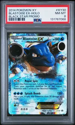 2014 POKEMON XY BLACK STAR PROMO #XY30 BLASTOISE EX-HOLO PSA 8 - Image 1
