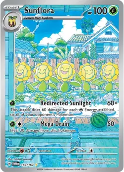 🌻 Sunflora 169/167 Illustration Rare Twilight Masquerade Pokemon Card NM - Image 1