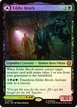 MTG FOIL Eddie Brock // Venom, Lethal Protector - Marvel's Spider-Man #055 - Image 1