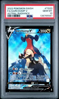 2022 POKEMON SWORD & SHIELD ASTRAL RADIANCE #TG23 FULL ART/GARCHOMP V PSA 10 - Image 1