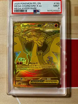2025 Pokemon PFL EN Mega Charizard x EX Mega Hyper Rare PSA 9 #130 Mint - Image 2