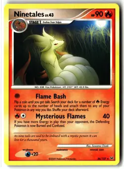 Ninetales ⭐ 36/127 Rare Platinum 2009 Pokemon NM/LP - Image 1