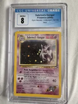 Pokemon Sabrina's Gengar Gym Heroes 14/132 Unlimited Holo CGC 8 English WOTC - Image 1
