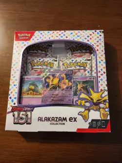 Pokemon TCG Scarlet and Violet - 151 Alakazam ex Collection Box - 4 Packs 820650855269 - Image 1